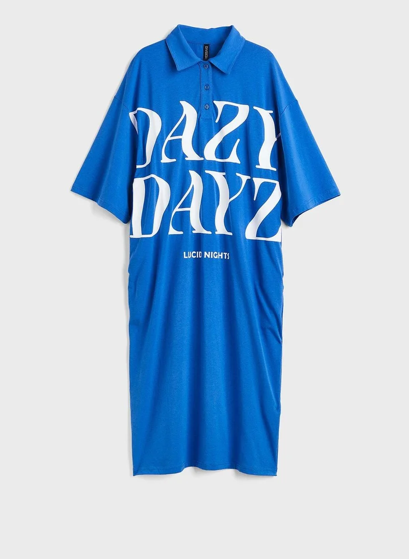 H&M Oversized Graphic Dress